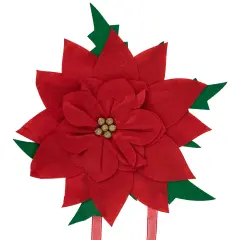 Northlight Red Poinsettia Tie-On Christmas Tree Topper Unlit - 14"