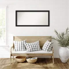 Midnight Black Narrow Non-Beveled Custom Framed Bathroom Vanity Wall Mirror