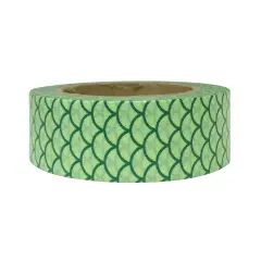 Wrapables&reg; Colorful Washi Masking Tape Green Fish Scales