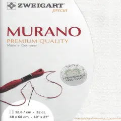 Precut Zweigart Murano 32 count Pearl Flecked White