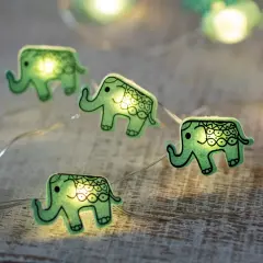Northlight LED Elephant Fairy Lights - Warm White - 2.75' Silver Wire - 10ct Green