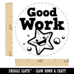 Good Work Starfish Teacher Student Self-Inking Rubber Stamp Ink Stamper for Stamping Crafting Planners Blue