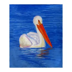 Betsy Drake White Pelican Portrait Throw Multicolor