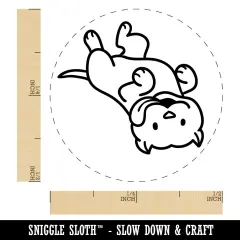 Pit Bull Laying on Back Dog Self-Inking Rubber Stamp for Stamping Crafting Planners Fuchsia