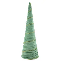 Northlight Twisted Cone Tree with Garland Christmas Decoration - 11.5" - Green
