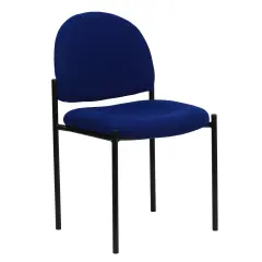 Emma and Oliver Comfort Stackable Steel Side Reception Chair Navy Fabric