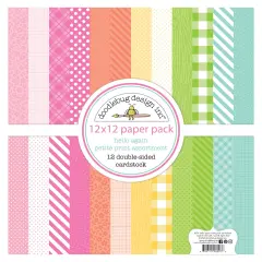 Doodlebug Petite Prints Double-Sided Cardstock 12"X12"-Hello Again
