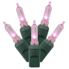 50Lt Pink LED / Green Wire Italian EC 6"x25'L