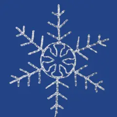 24in. 160 LED Lights Pure White Forked Snowflake Christmas Set