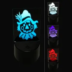 Scarecrow Head Fall Autumn 3D Illusion LED Night Light Sign Nightstand Desk Lamp