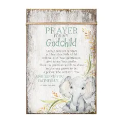 Dexsa Prayer For My Godchild Wood Plaque with Easel and Wall Hanger 6"x9"
