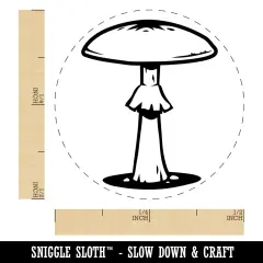 Amanita Phalloides Deathcap Toxic Mushroom Whimsical Fungus Fungi Self-Inking Rubber Stamp for Stamping Crafting Planners Brown