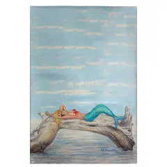 Betsy Drake Mermaid on Log Guest Towel