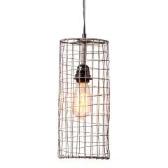 Irvins Country Tinware Wire Cylinder Pendant in Antique Brown