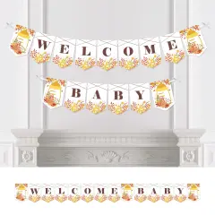 Big Dot of Happiness Fall Foliage Baby - Autumn Leaves Baby Shower Bunting Banner - Party Decorations - Welcome Baby