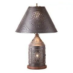 Tinner's Revere Lamp 25" Tall with 15" Chisel Perforated Shade