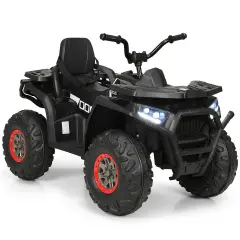 12 V Kids Electric Four Wheeler with 2 Powerful Drive Motors and Wear-Resistant Wheels Black