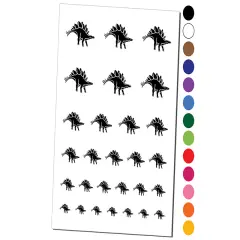 Stegosaurus Dinosaur Temporary Tattoo Water Resistant Fake Body Art Set Collection Hot Pink
