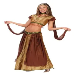 Fun World Brown and Gold Desert Princess Adult Halloween Costume - Women's Medium