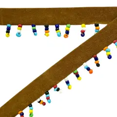 5 Yards of Nora Beaded Fringe Trim 3/4" x 18" -Lavender Tobacco Multi