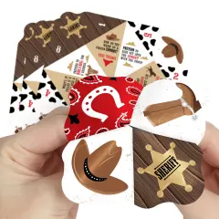 Big Dot of Happiness Western Hoedown - Wild West Cowboy Party Cootie Catcher Game - Jokes and Dares Fortune Tellers - Set of 12