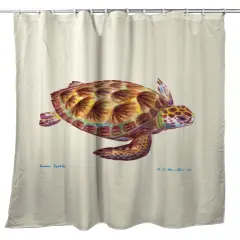 Betsy Drake Green Sea Turtle Shower Curtain