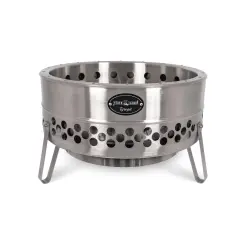 Petromax Feuerhand Tyropit Fire Bowl, Even Heat Low-Smoke Low-Soot Stainless Steel Fire Pit for Campfires, 22.4 inch diameter