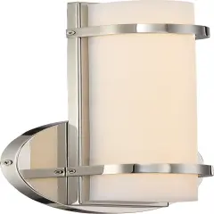 Nuvo Slice 1-Light 4.5" LED Single Wall Vanity Sconce in Polished Nickel Finish