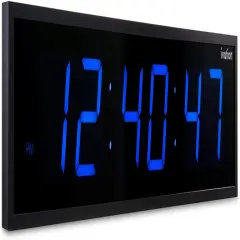 Ivation Huge 24 Inch Large Big Oversized Digital LED Wall Clock Blue
