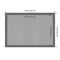 Regis Barnwood Narrow Wood Framed Magnetic Board Regis Barnwood Grey