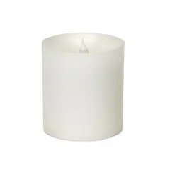 Melrose 5.25" Battery Operated White Flameless Wax LED Pillar Candle with Moving Flame