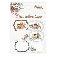 Coffee Break Double-Sided Cardstock Tags 6/Pkg-#04