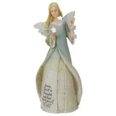 Roman Heavenly Blessings Collection "Good in the World" Angel Figurine - 8.5" Blue