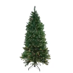 Northlight 6.5' Pre-Lit Slim Eastern Pine Artificial Christmas Tree - Clear Lights Green