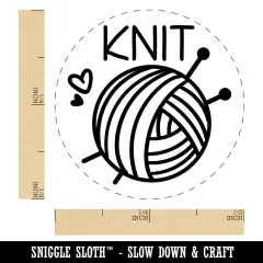 Ball Of Yarn Knit Knitting Self-Inking Rubber Stamp for Stamping Crafting Planners Sky Blue