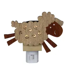 Roman 6" Wooden LED Leaping Sheep Night Light Brown