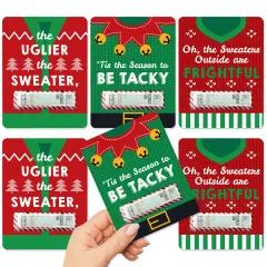 Big Dot of Happiness Ugly Sweater - DIY Assorted Holiday and Christmas Party Cash Holder Gift - Funny Money Cards - Set of 6