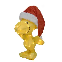 Northlight 18" Lighted Woodstock in Santa Hat Outdoor Christmas Yard Decoration Yellow