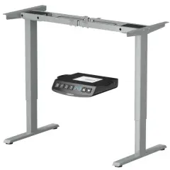 Electric Standing Desk Frame with Adjustable Height and Press Button Controller Gray