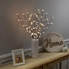 Northlight Lighted Cherry Blossom Tree Artificial Branches - 2.5' - Warm White Lights - Set of 3 Black