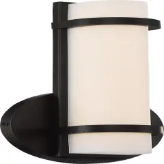 Nuvo Slice 1-Light 4.5" LED Single Wall Vanity Sconce in Aged Bronze Finish