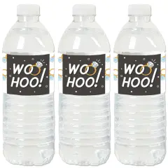 Big Dot of Happiness Just Engaged - Black and White - Engagement Party Water Bottle Sticker Labels - Set of 20