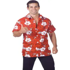 Men's Red Hawaiian Sunset Costume Shirt