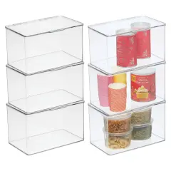 mDesign Plastic Kitchen Pantry/Fridge Storage Organizer, Hinge Lid