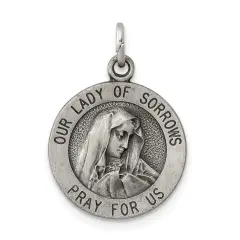 Sterling Silver Our Lady of Sorrows Medal