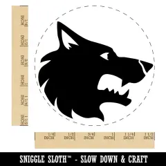 Wolf Head Side Profile Self-Inking Rubber Stamp for Stamping Crafting Planners Red