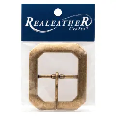 Realeather(R) Crafts Clipped Corner Belt Buckle-Antique Brass