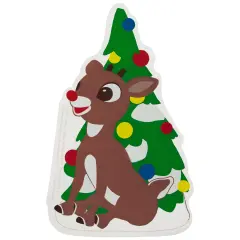 Northlight 8" Rudolph and Christmas Tree Double Sided Gel Window Cling Decoration Brown