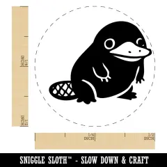 Cute Weird Duck Billed Platypus Self-Inking Rubber Stamp for Stamping Crafting Planners Sky Blue