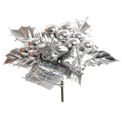 HOLLY Silver PICK W BOXES /BALLS-6 Pieces